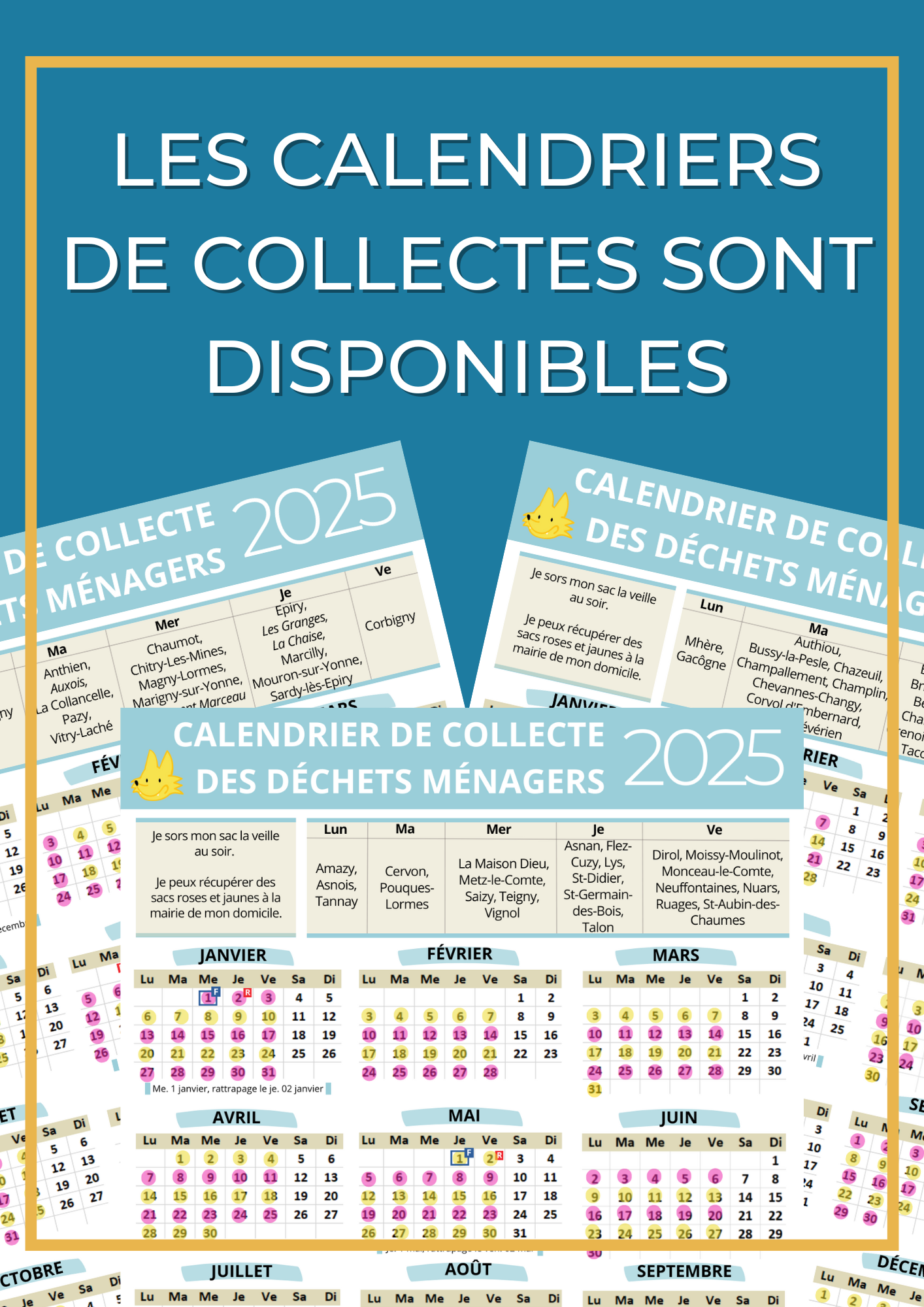 Les calendriers de collectes 2025 sont disponibles