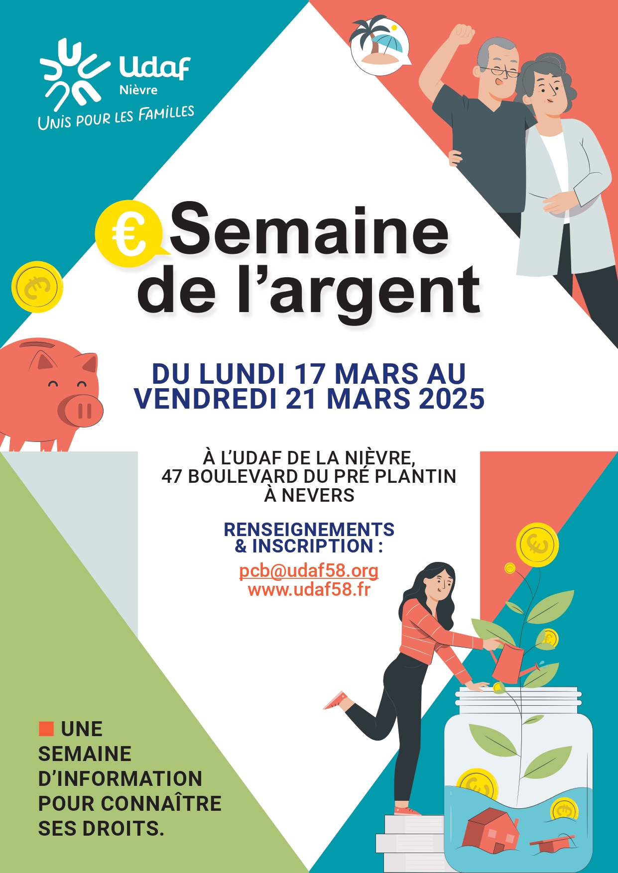 Semaine de l'argent du 17 mars 2025 au vendredi 21 mars 2025 par l'Udaf Nièvre à Nevers