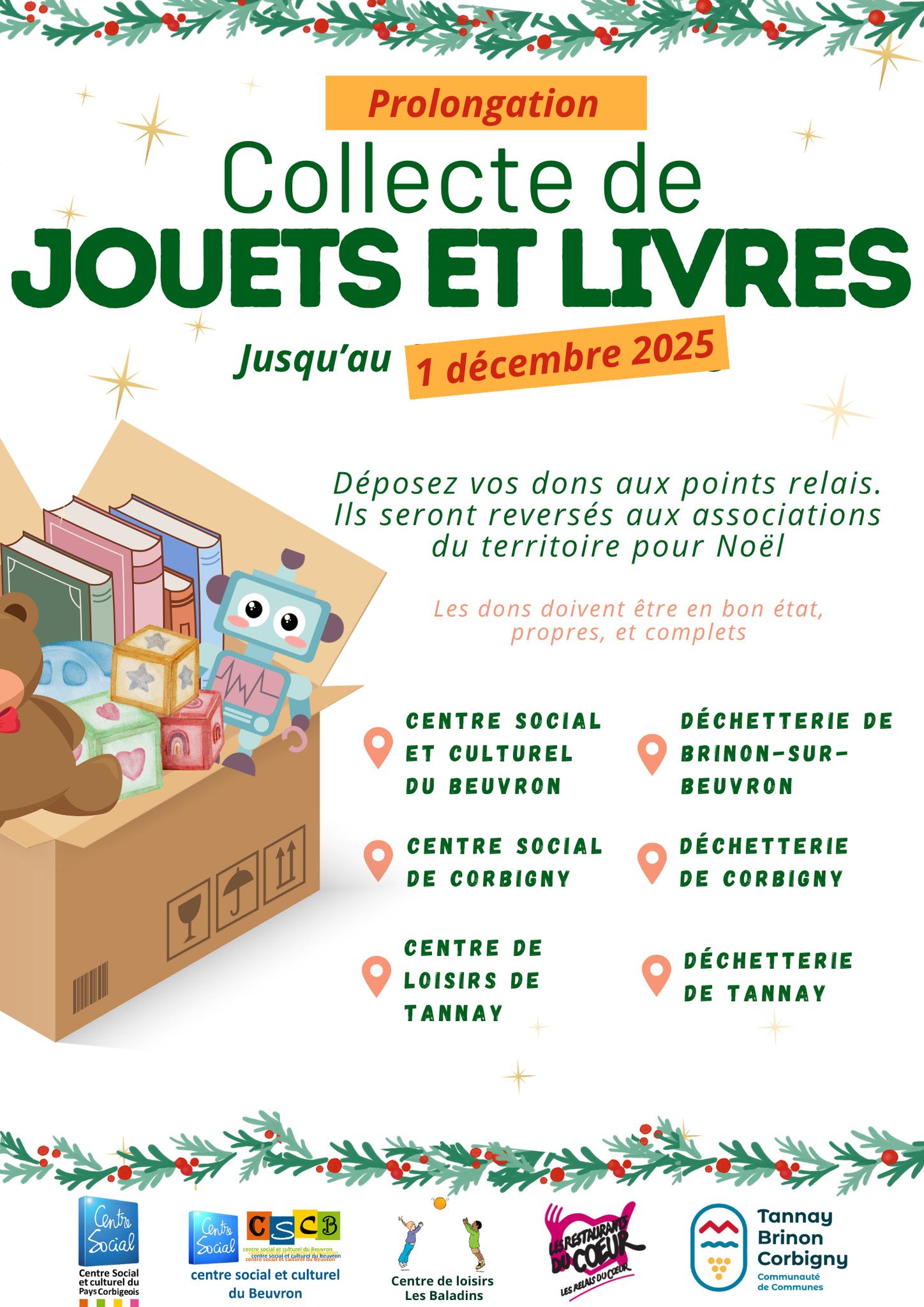 Collecte jouets et livres Prolongation